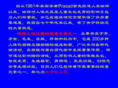 锌与儿童健康PPT课件