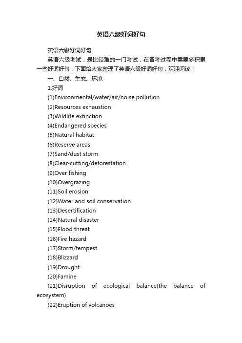英语六级好词好句