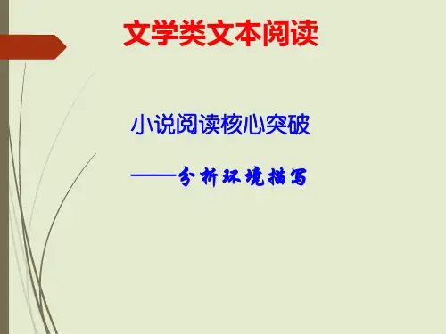 小说阅读——环境描写(公开课)