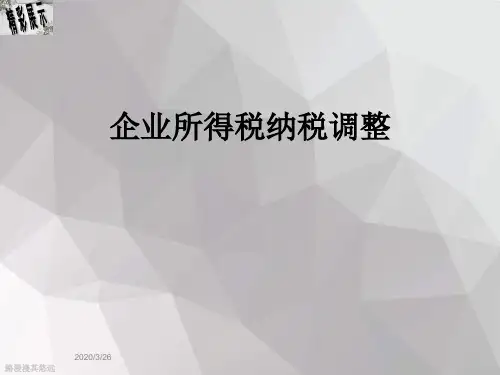 企业所得税纳税调整
