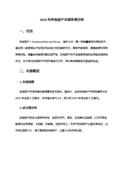 2024年热电联产市场环境分析