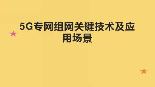 5G专网组网关键技术及应用场景