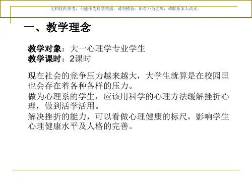 大学生挫折心理和心理防御机制课件