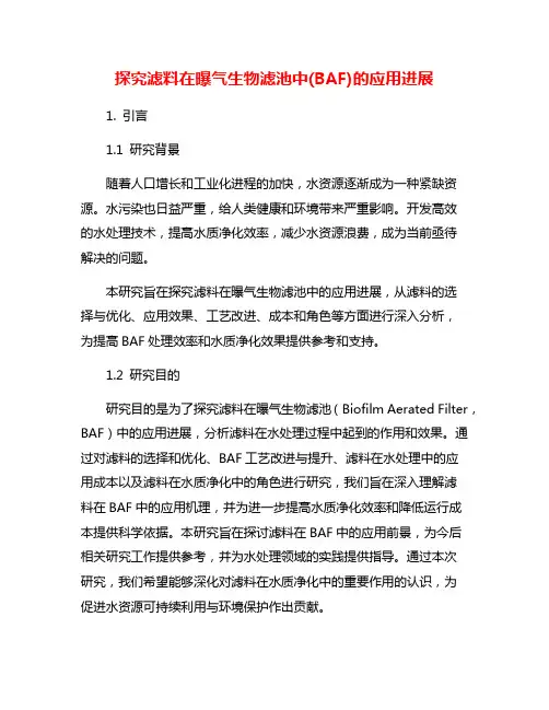 探究滤料在曝气生物滤池中(BAF)的应用进展