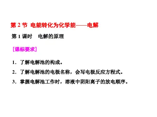 高中化学鲁科版学选修4第一章 第2节 第1课时 电解的原理