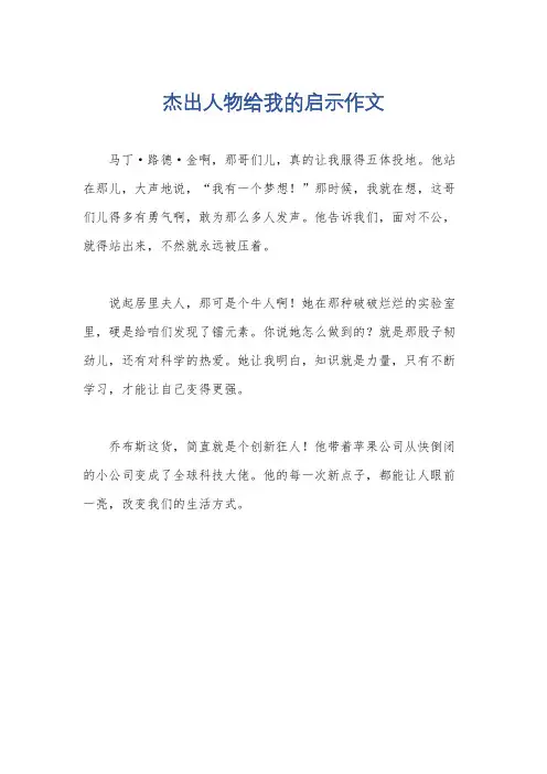 杰出人物给我的启示作文
