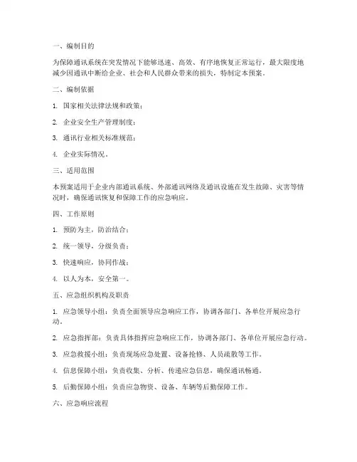 通讯应急预案范本