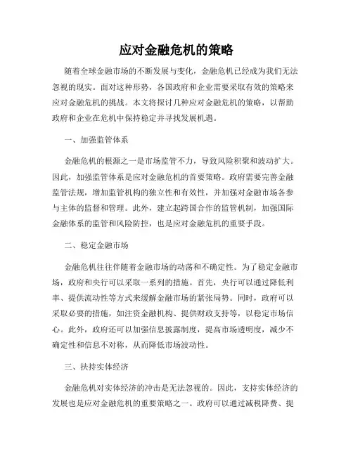 应对金融危机的策略