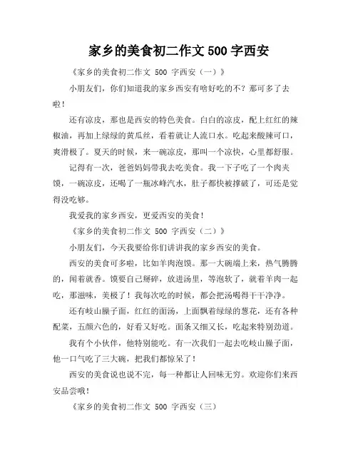 家乡的美食初二作文500字西安