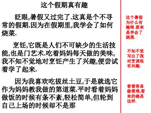 小学作文例文带批注