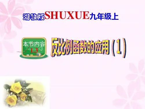 1.3.1反比例函数的应用(1)(共17张PPT)