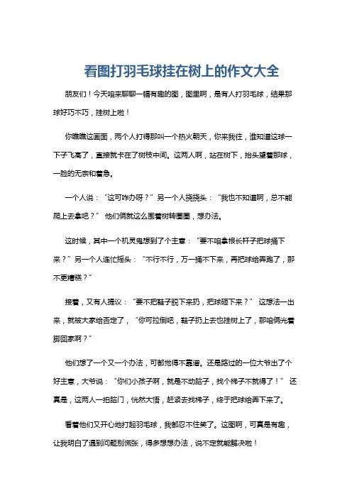 看图打羽毛球挂在树上的作文大全