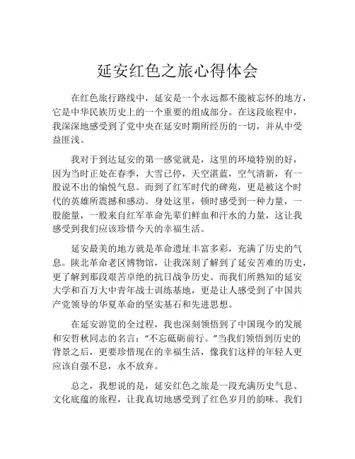 延安红色之旅心得体会
