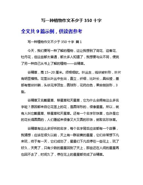 写一种植物作文不少于350十字