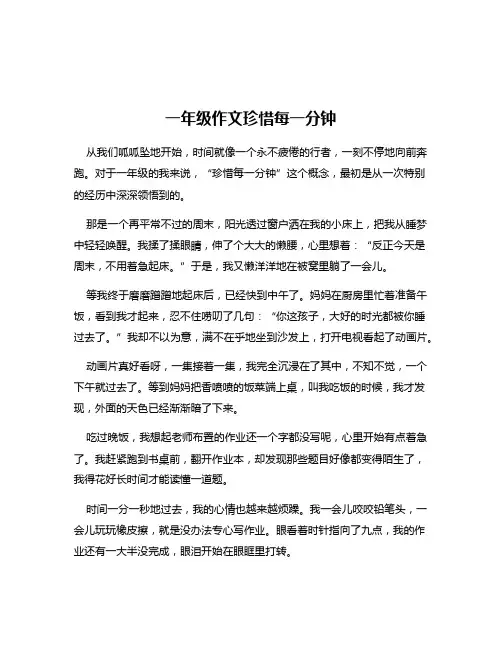 一年级作文珍惜每一分钟