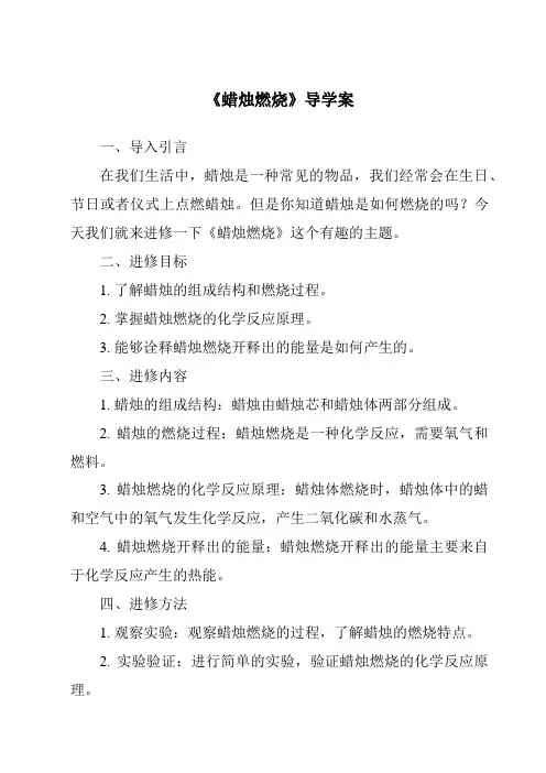 《蜡烛燃烧导学案》