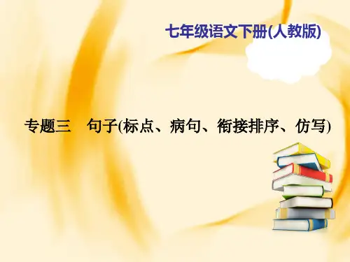 七年级语文下册(人教版)复习：专题三 句子(标点、病句、衔接排序、仿写)