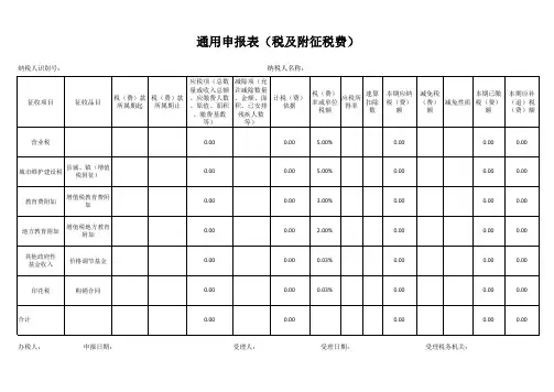 最新通用申报表