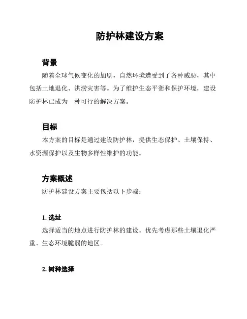 防护林建设方案