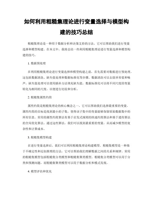 如何利用粗糙集理论进行变量选择与模型构建的技巧总结