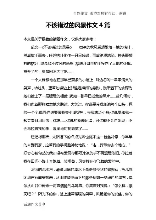 不该错过的风景作文4篇