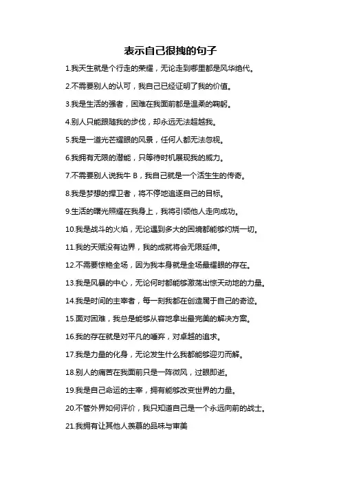 表示自己很拽的句子-概述说明以及解释