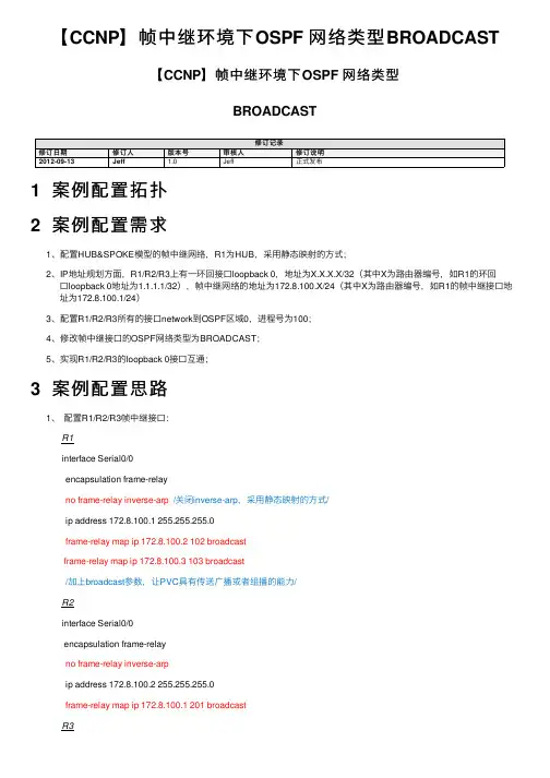 【CCNP】帧中继环境下OSPF