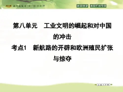 高考历史一轮：考点8.1新航路的开辟和欧洲殖民扩张与掠夺
