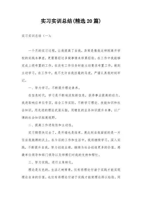 实习实训总结(精选20篇)