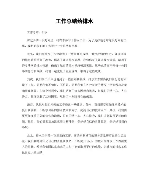 工作总结给排水