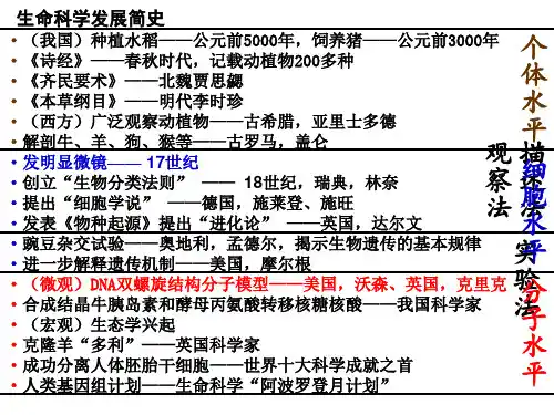 生命科学发展简史