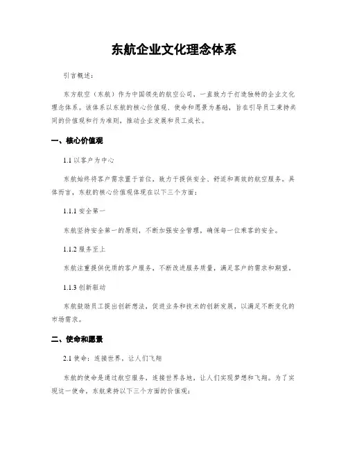 东航企业文化理念体系
