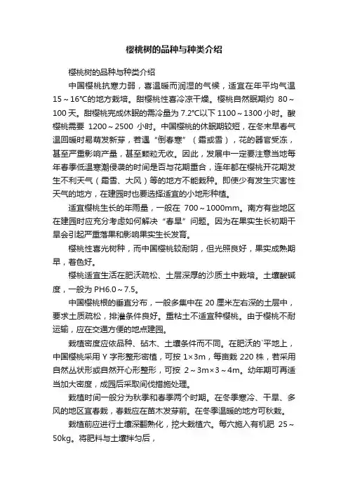 樱桃树的品种与种类介绍