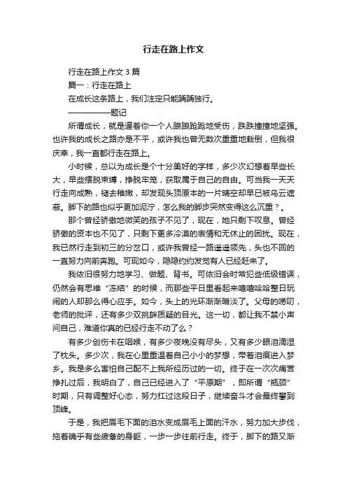 行走在路上作文