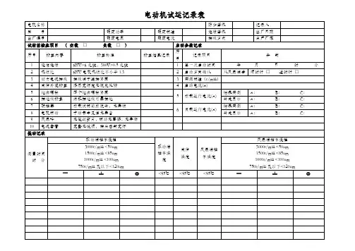 电动机试转跟踪记录