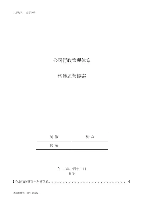 公司行政管理体系构建运营提案(经典)