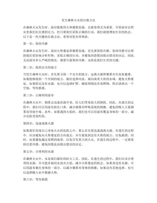 发生森林火灾的自救方法