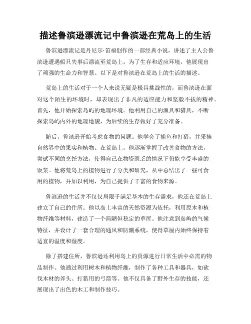描述鲁滨逊漂流记中鲁滨逊在荒岛上的生活