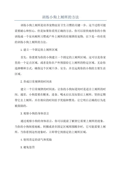 训练小狗上厕所的方法
