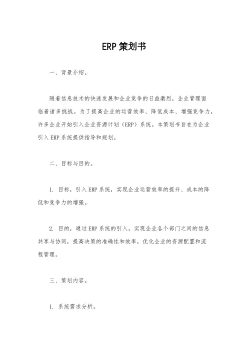 ERP策划书