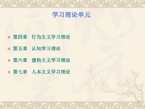 [教育]第4章  行为主义学习理论