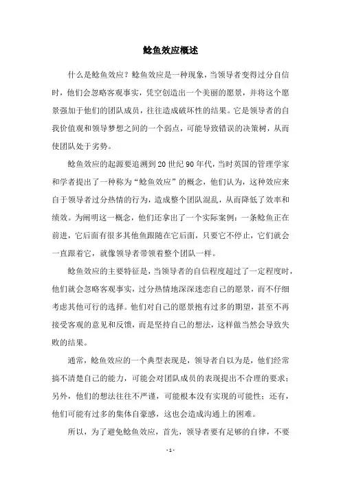 鲶鱼效应概述