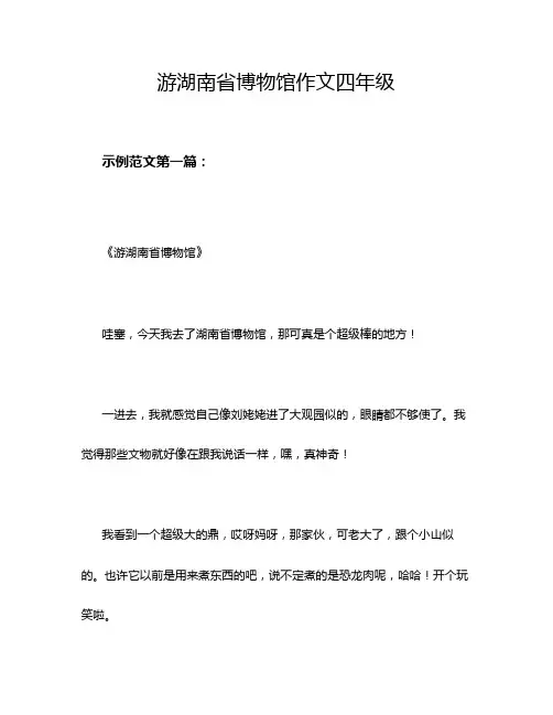 游湖南省博物馆作文四年级