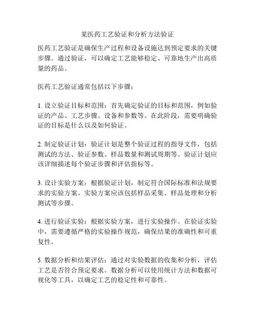 某医药工艺验证和分析方法验证