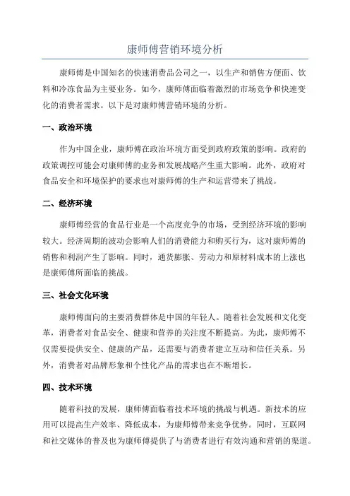 康师傅营销环境分析