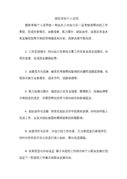 绩效考核个人说明