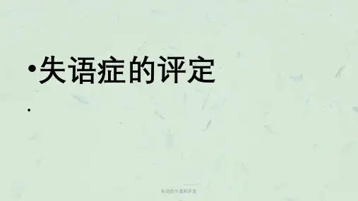 失语症分类和评定课件