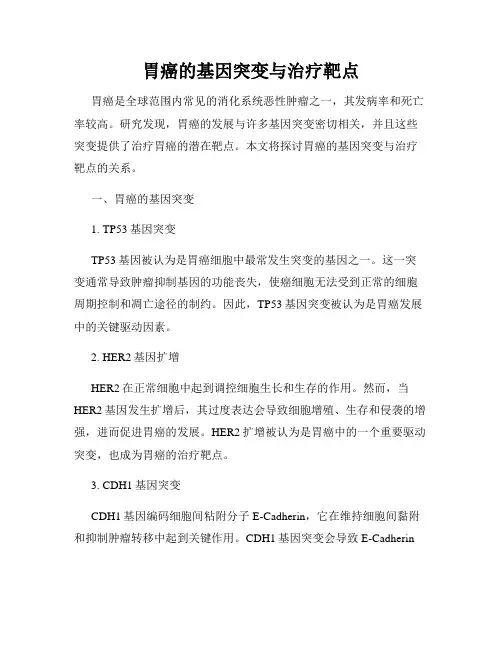 胃癌的基因突变与治疗靶点