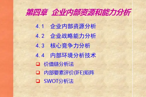 第四章内部资源和能力分析