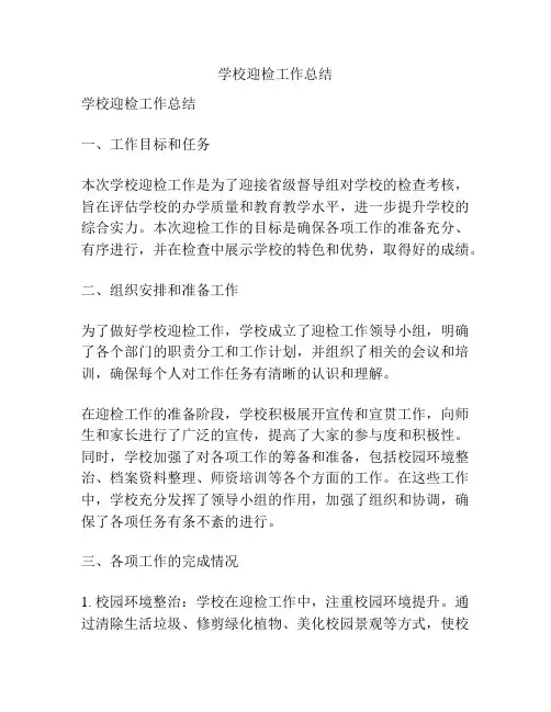 学校迎检工作总结